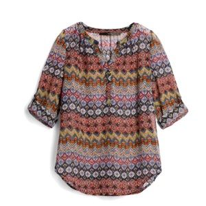 Fun2Fun~Zieler Split Neck Boho Blouse/Top~Small